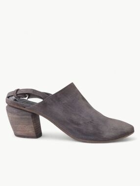 OFFICINE CREATIVE Italy Severine Slingback Mule Gray Suede Heel Pointed Boho 9.5